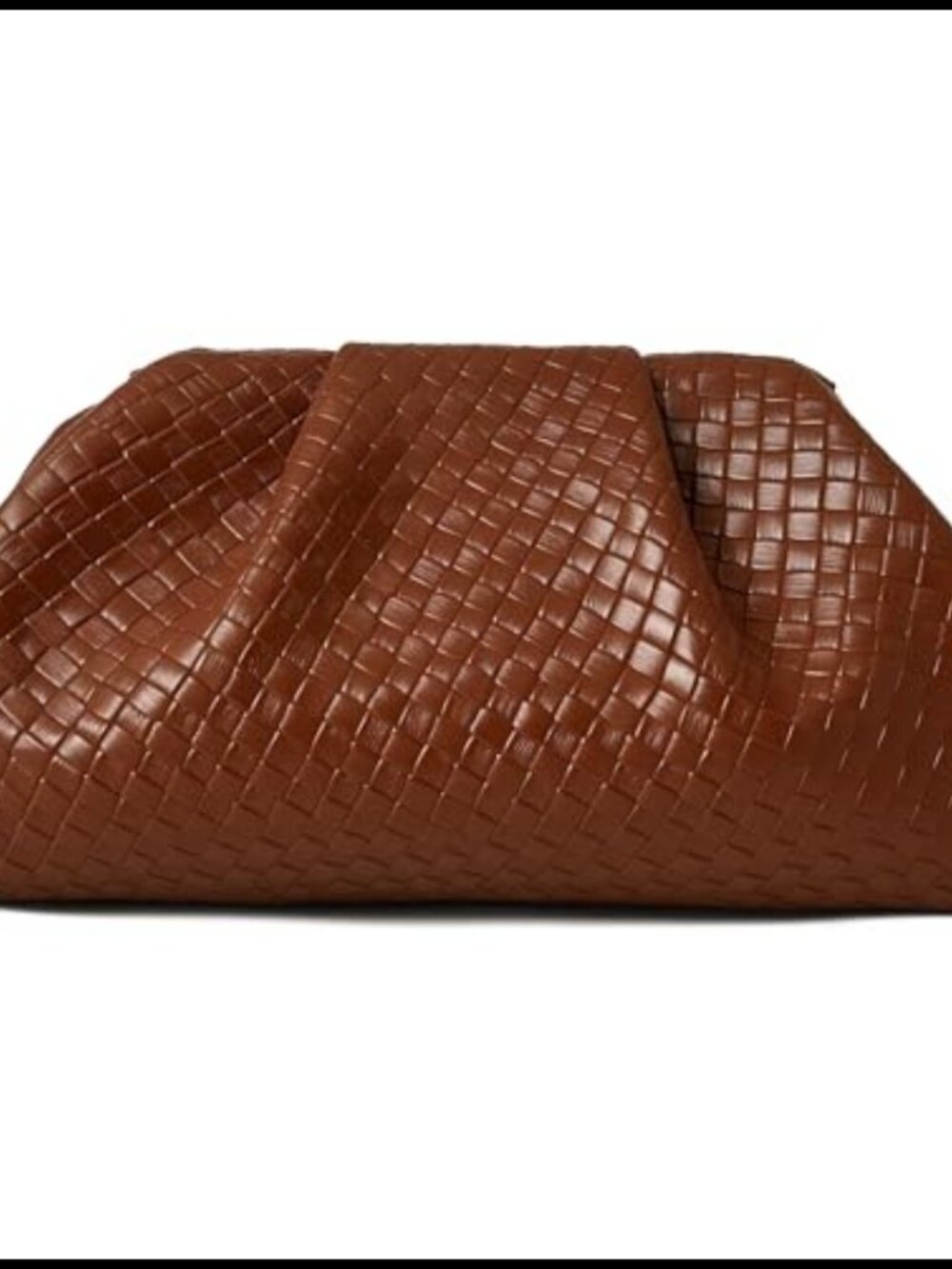 PU Leather Ruched Dumpling Clutch Evening Bag Detachable Chain Crossbody